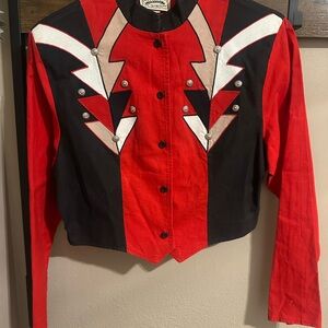 Vintage Red and Black Arrow 90s Blazer Shirt